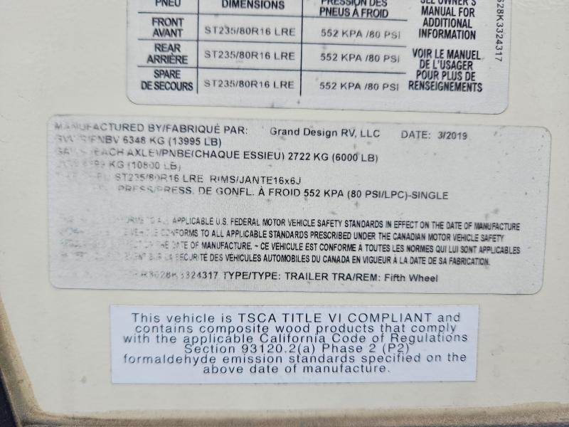 2019 Grand Design Reflection Camper