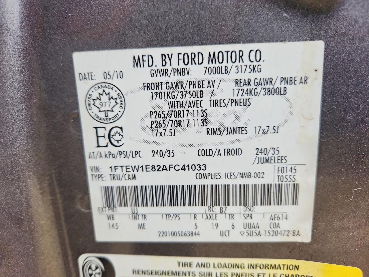 2010 Ford F150 Supercrew