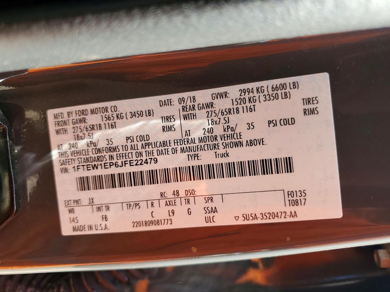 2018 Ford F150 Supercrew