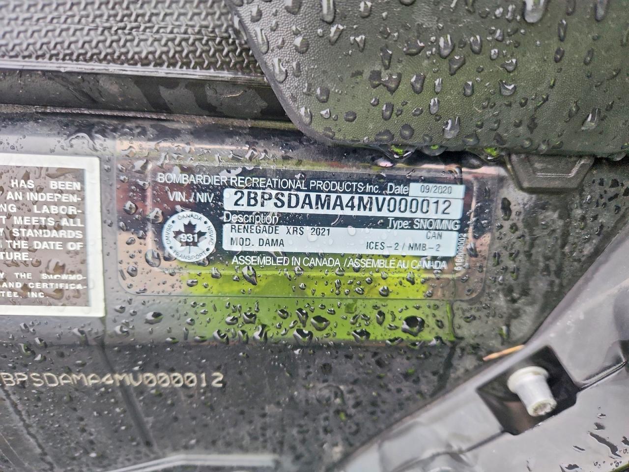 2021 Skidoo Snowmobile