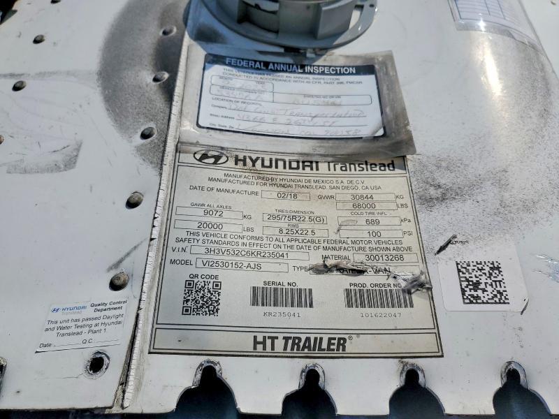 2019 Hyundai Translead Inc 2019 Hyundai Translead Vi2530152-ajs dry van Trail