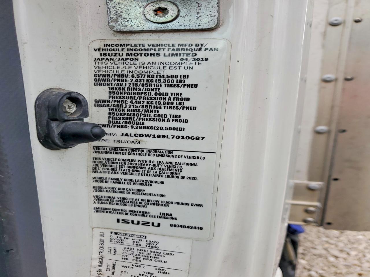 2020 Chevrolet 4500HD BOX Truck