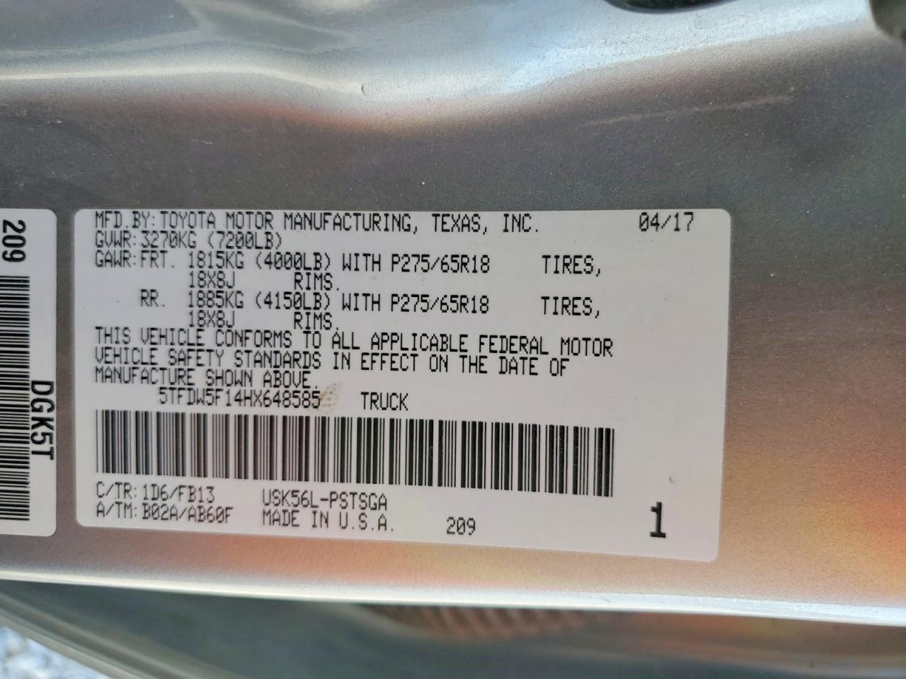 2017 Toyota Tundra SR5