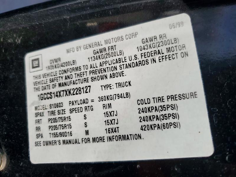 1999 Chevrolet S Truck S10