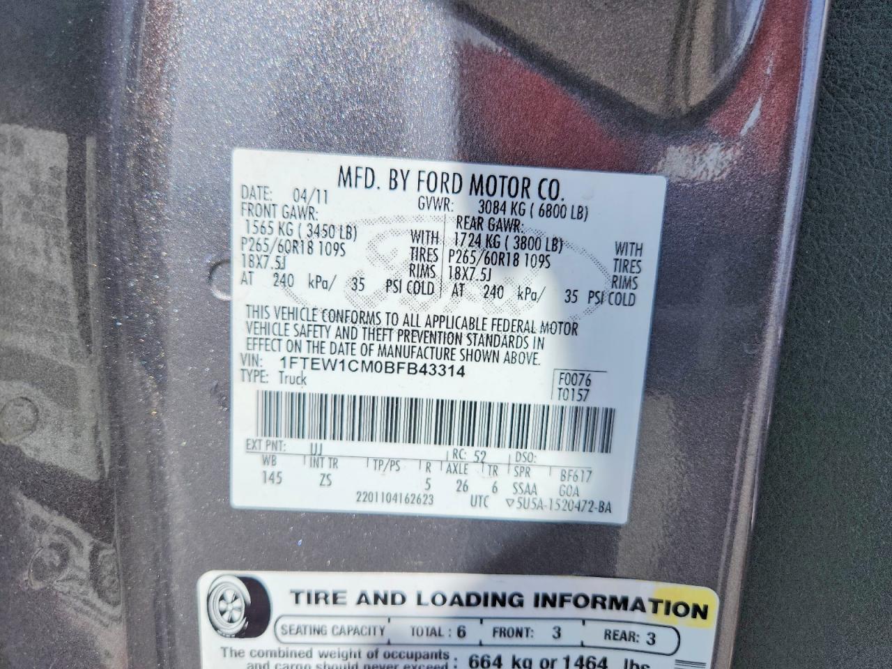 2011 Ford F150 Supercrew
