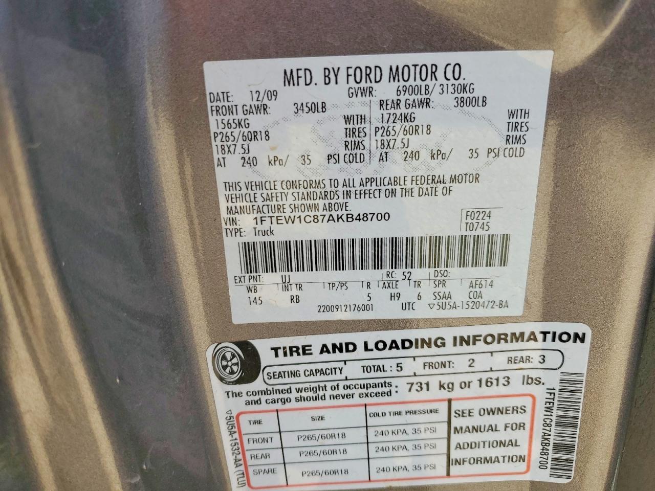 2010 Ford F150 Supercrew