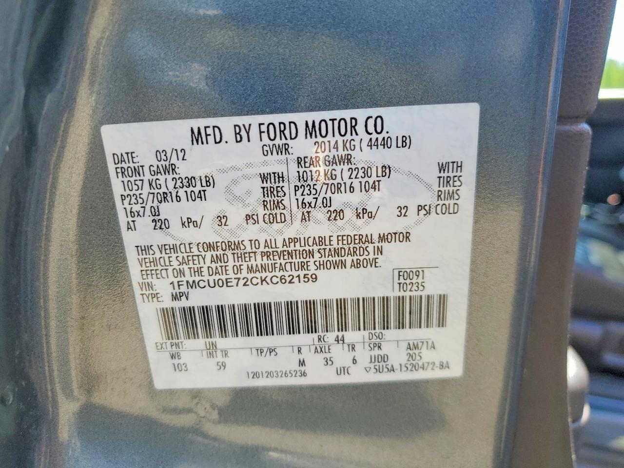 2012 Ford Escape Limited