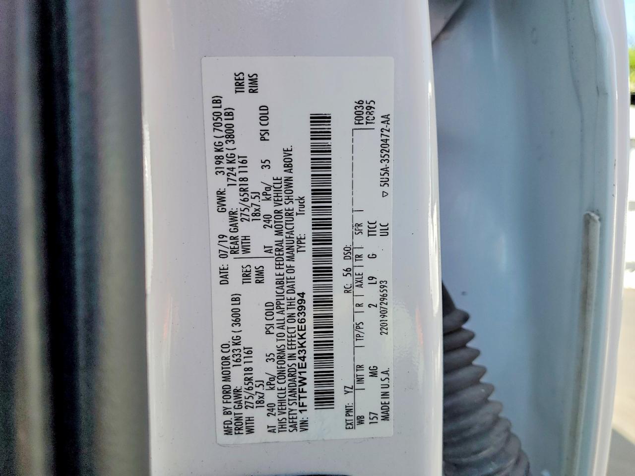 2019 Ford F150 Supercrew