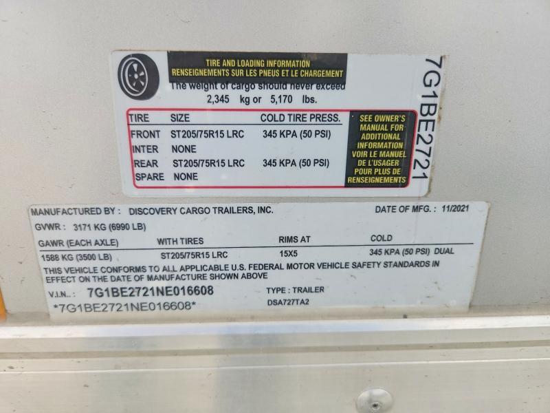 2022 Discovery Cargo DSA727TA2 Enclosed Snowmobile Trailer