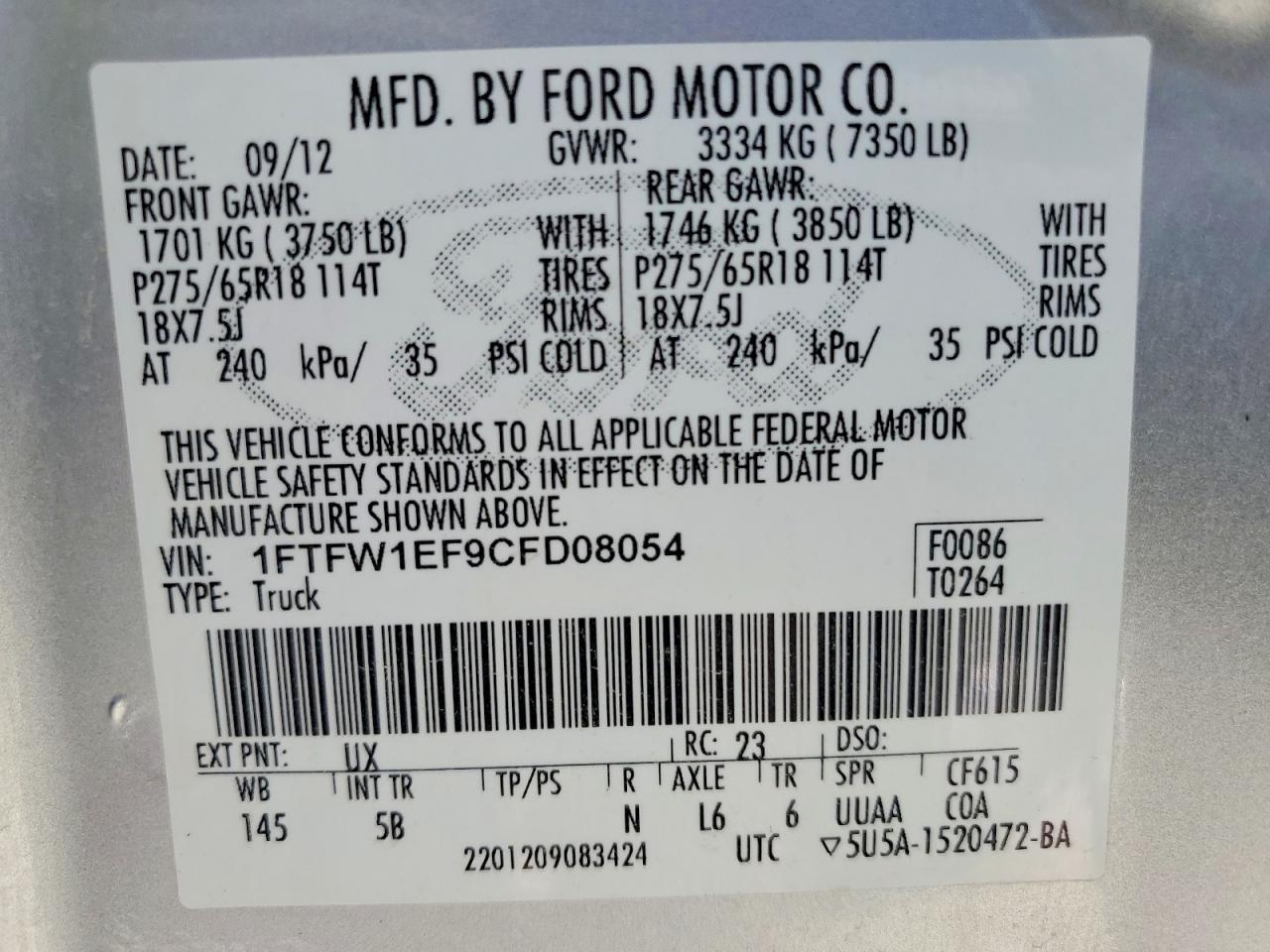 2012 Ford F150 Supercrew