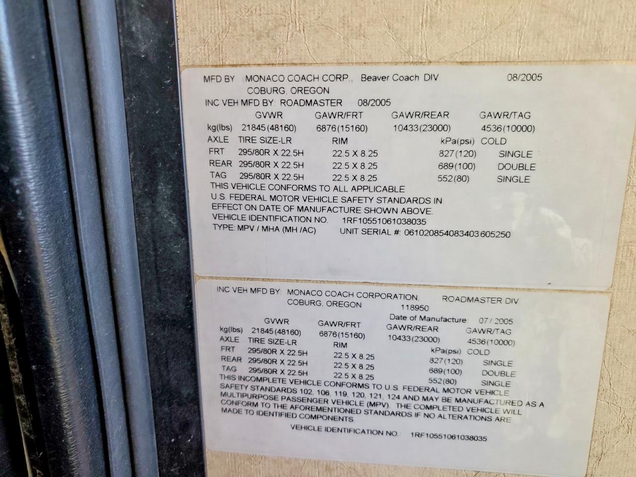 2006 Roadmaster Rail 2006 Beaver Marquis RV