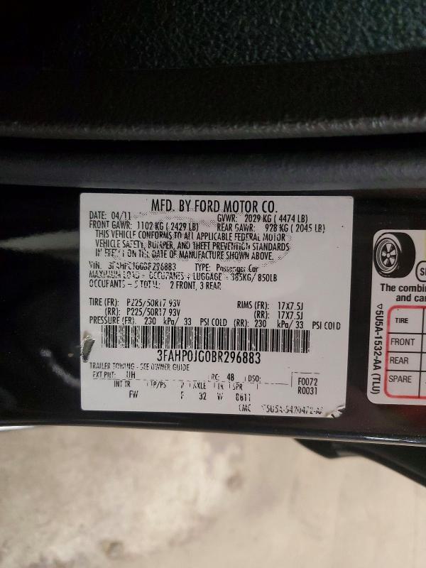 2011 Ford Fusion sel