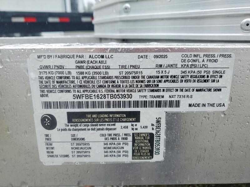 2026 Alcom NXT 7X16 R-S Enclosed Cargo Trailer