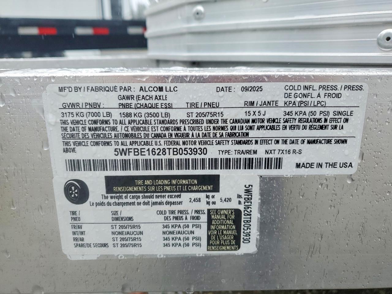 2026 Alcom NXT 7X16 R-S Enclosed Cargo Trailer