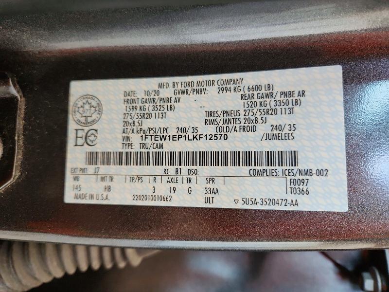 2020 Ford F150 Supercrew
