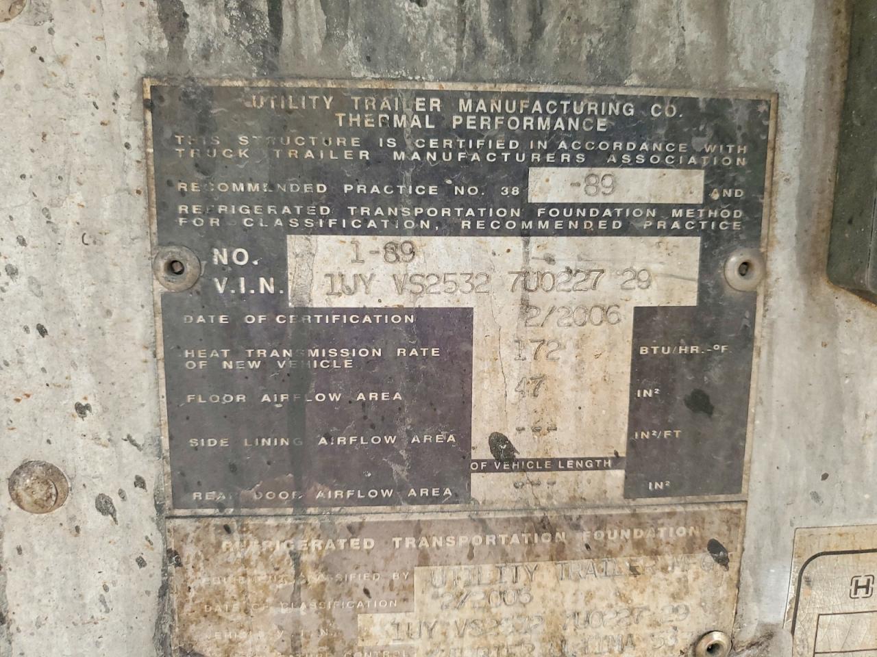 2007 Utility 2007 Util Refrigerated Van Trailer-Refrigerated