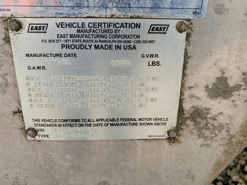 2026 East Manufacturing 2025 East Walking Floor Trailer