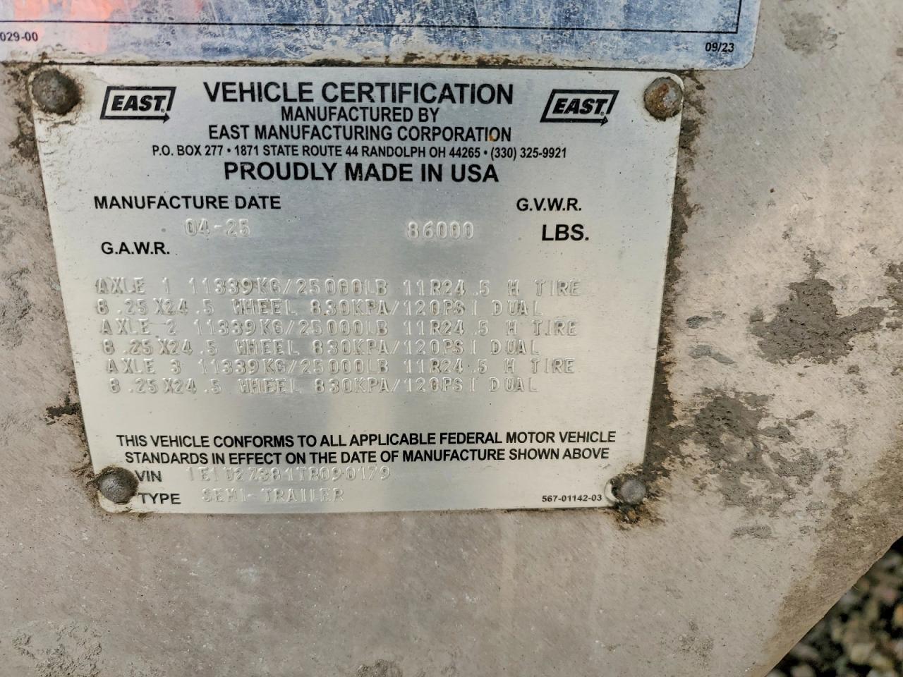 2026 East Manufacturing 2025 East Walking Floor Trailer