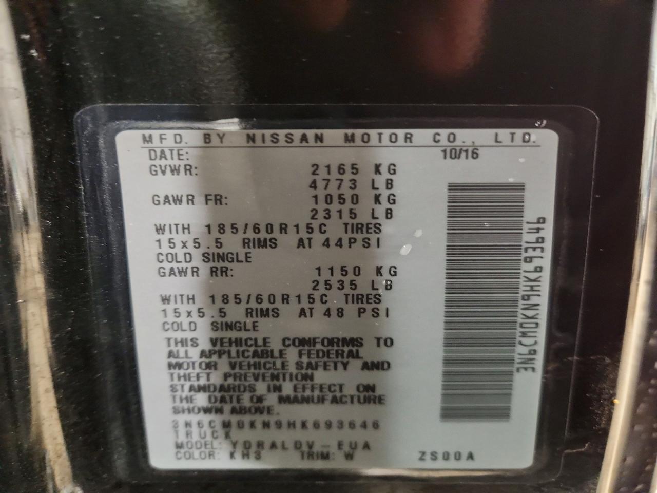 2017 Nissan NV200 Delivery Van