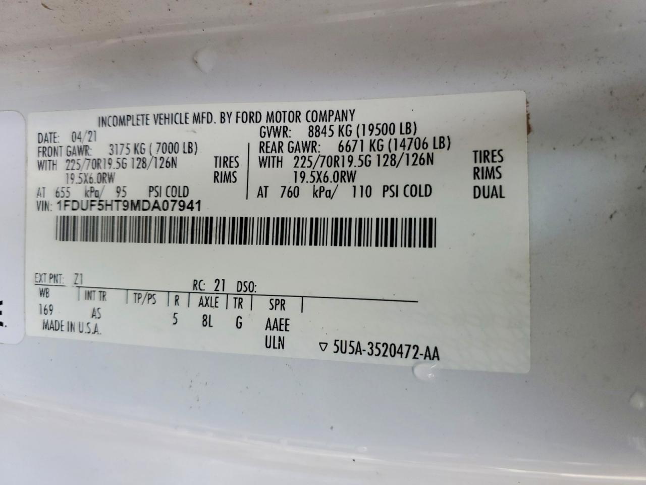 2021 Ford F550 Super Duty Utility / Service Truck
