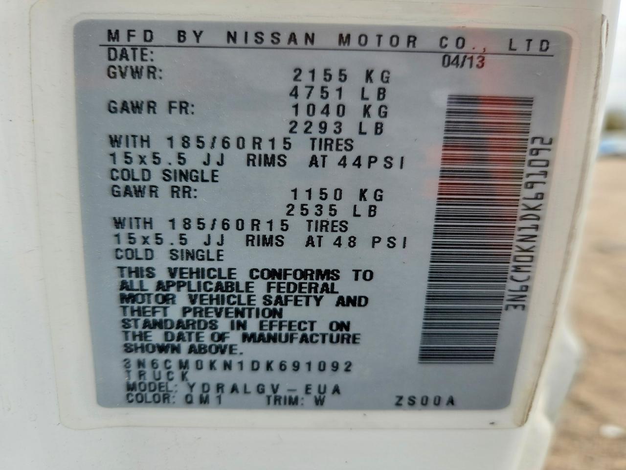2013 Nissan NV200 S