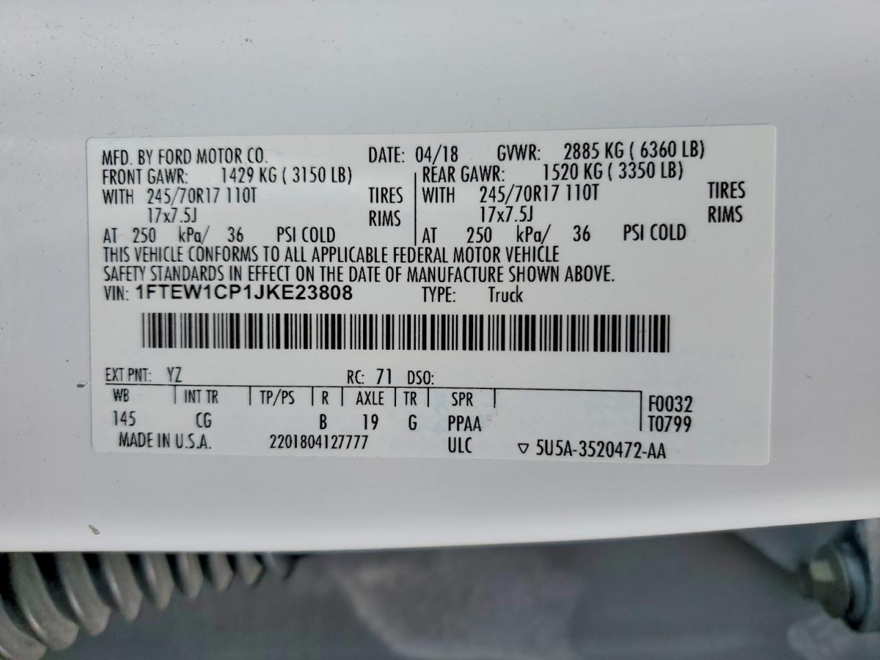 2018 Ford F150 Supercrew