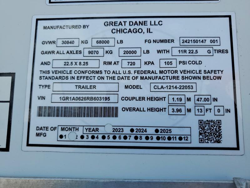 2024 Great Dane CLA-1214-22053 DRY Van Trailer