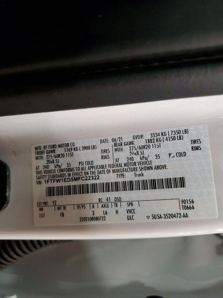 2021 Ford F150 Supercrew