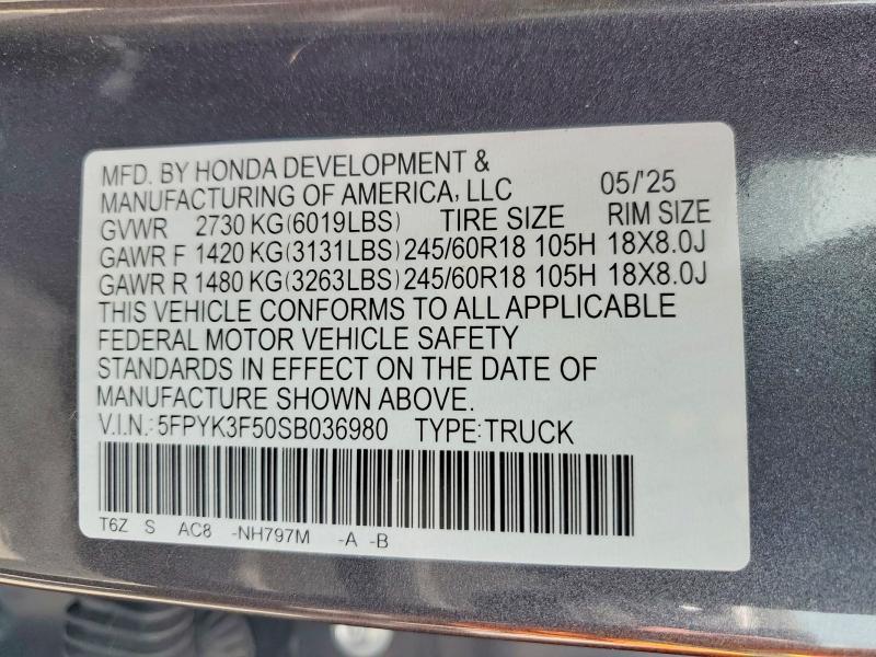 2025 Honda Ridgeline RTL