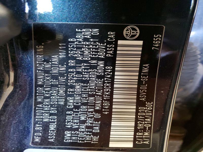 2012 Toyota Camry le