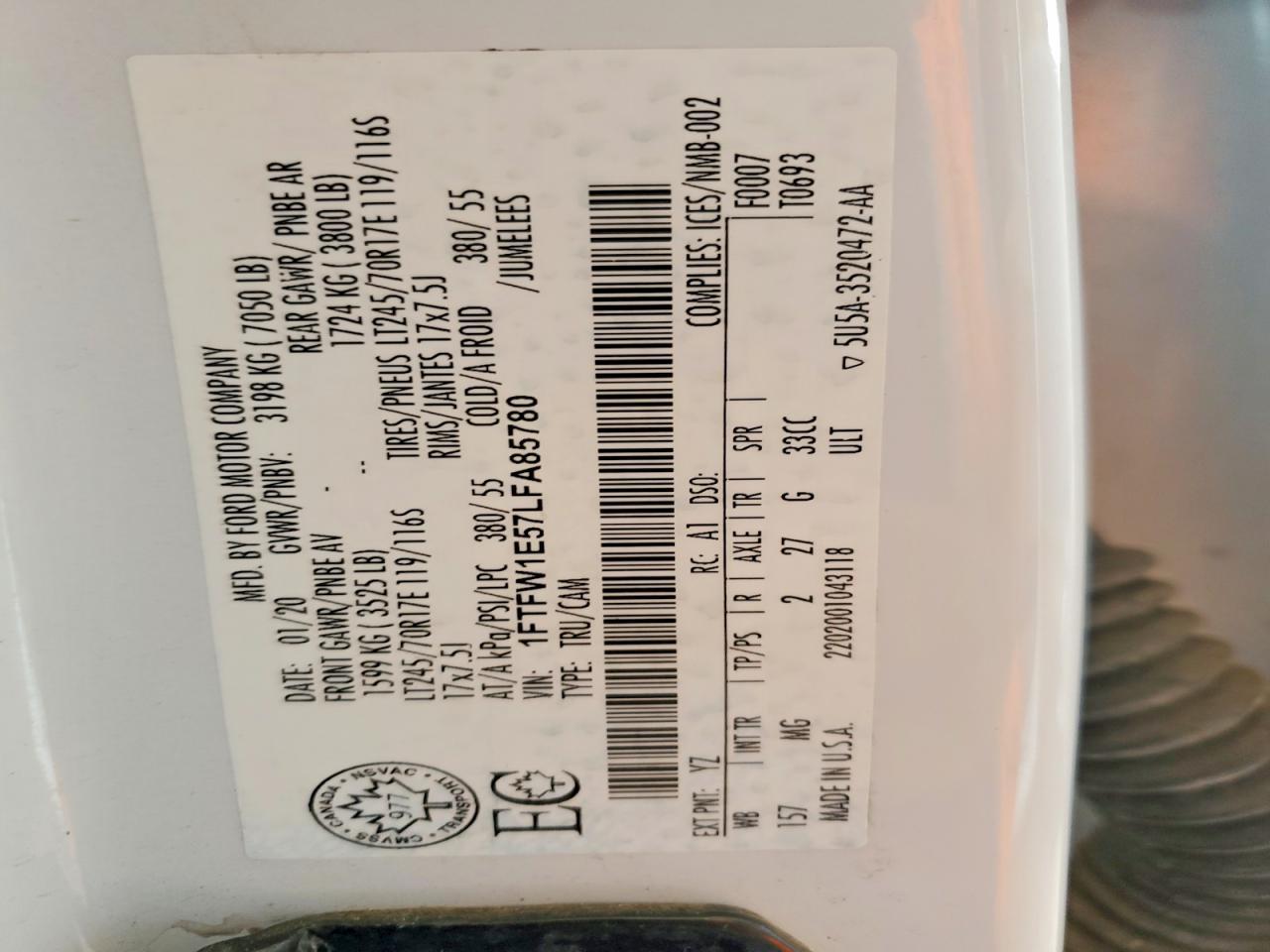 2020 Ford F150 Supercrew