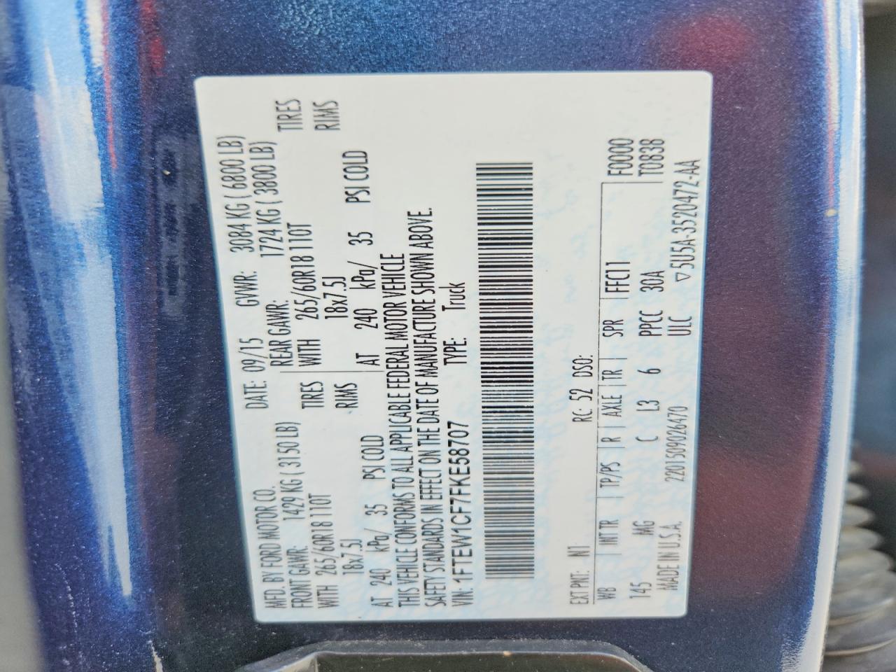 2015 Ford F150 Supercrew