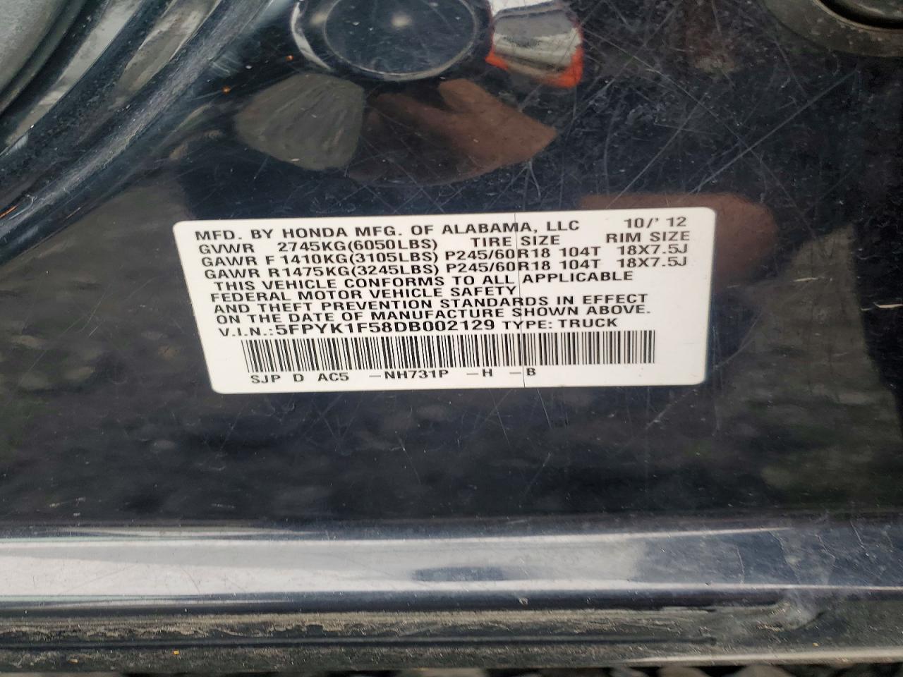 2013 Honda Ridgeline RTL