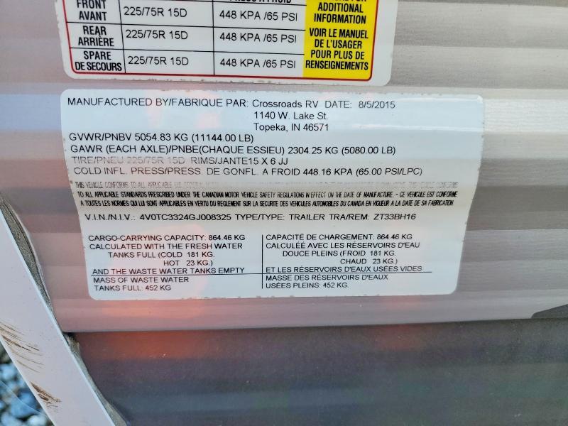 2016 Crossroads Zinger Camper