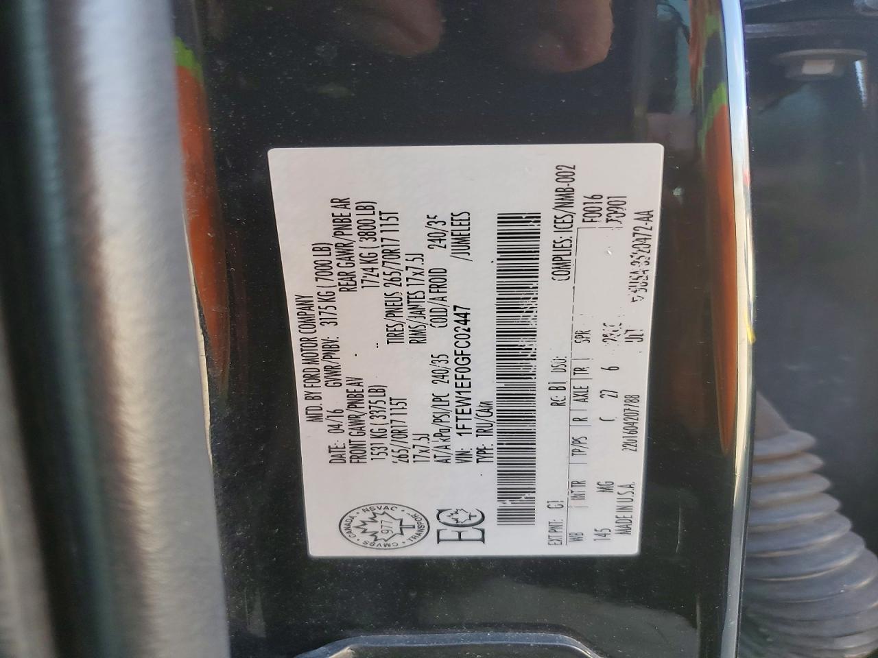 2016 Ford F150 Supercrew