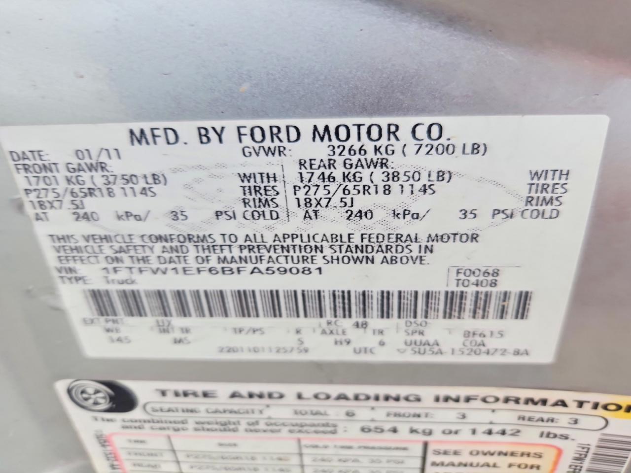 2011 Ford F150 Supercrew