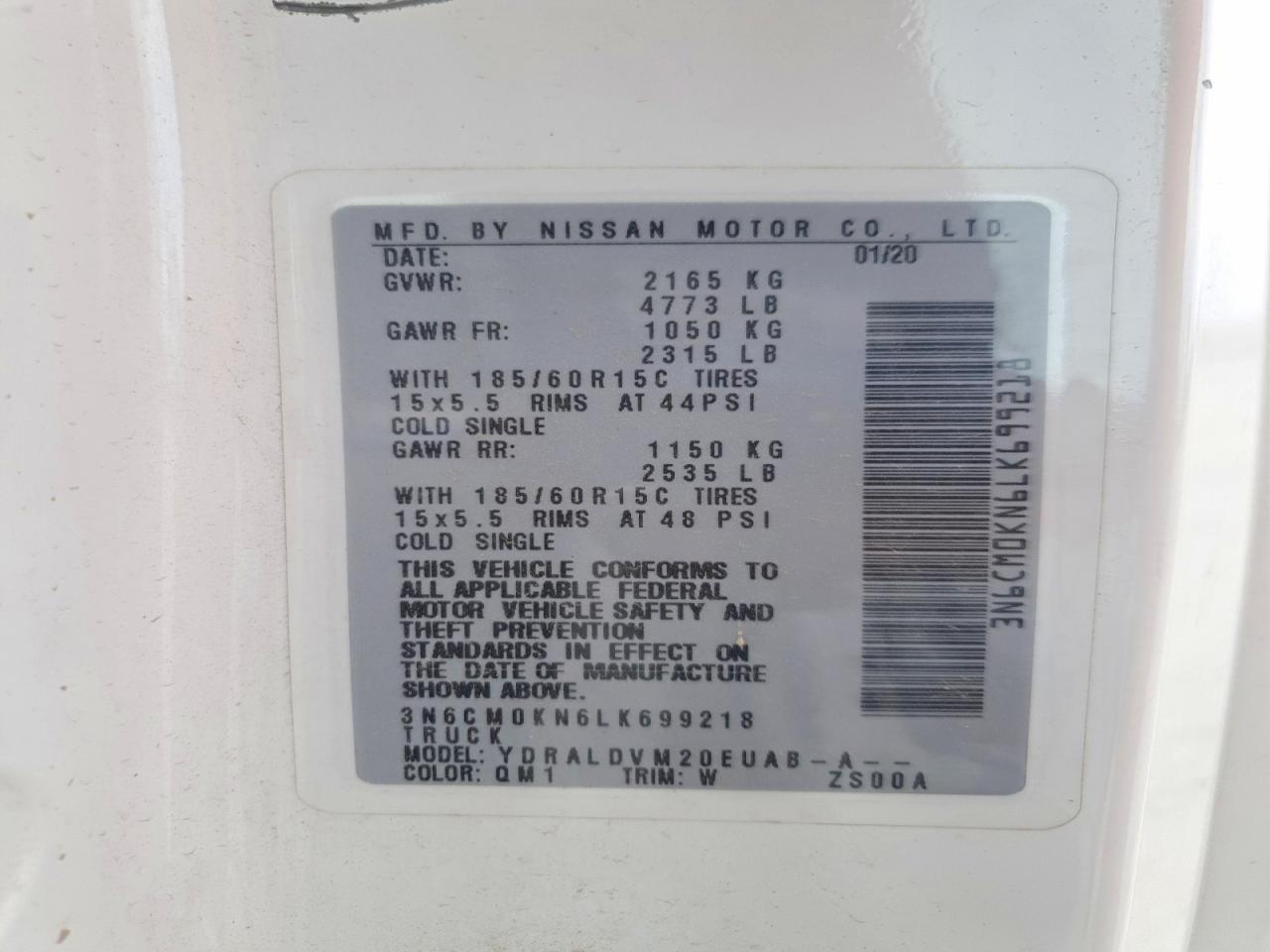 2020 Nissan NV200 S