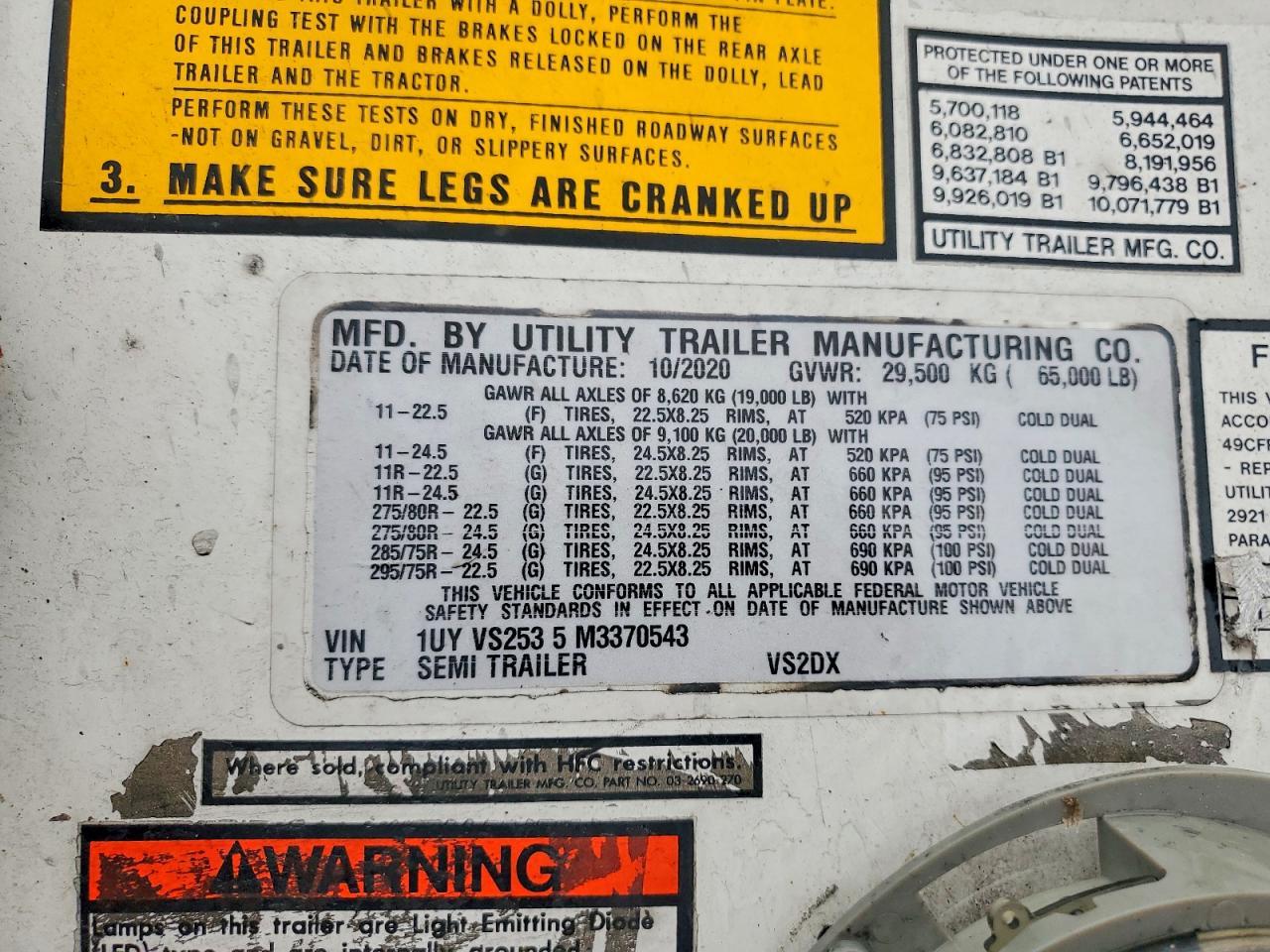 2021 Utility VS2DX DRY Van Trailer