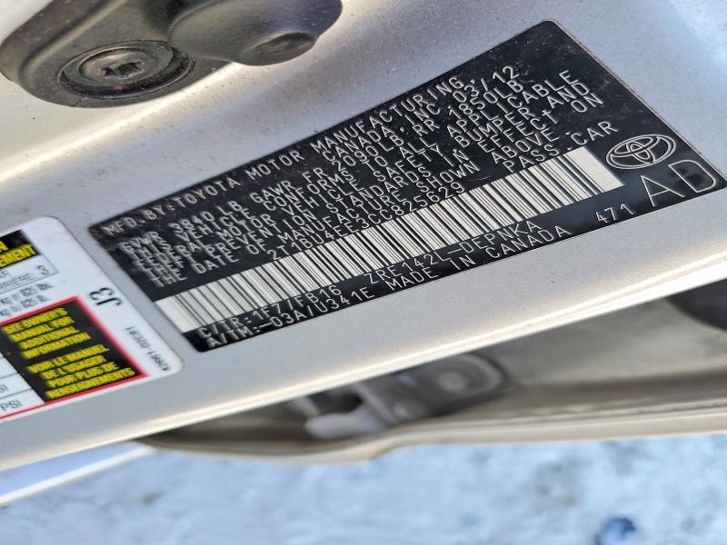 2012 Toyota Corolla le