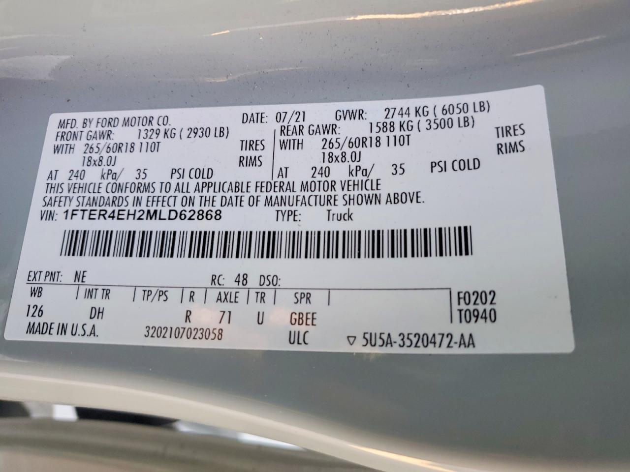 2021 Ford Ranger XL