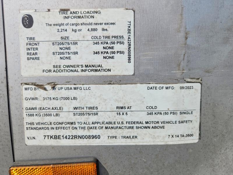 2024 Giddy Up 7X14TA Enclosed Cargo Trailer