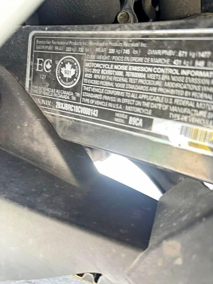 2012 Can-Am Spyder Roadster RT-LTD