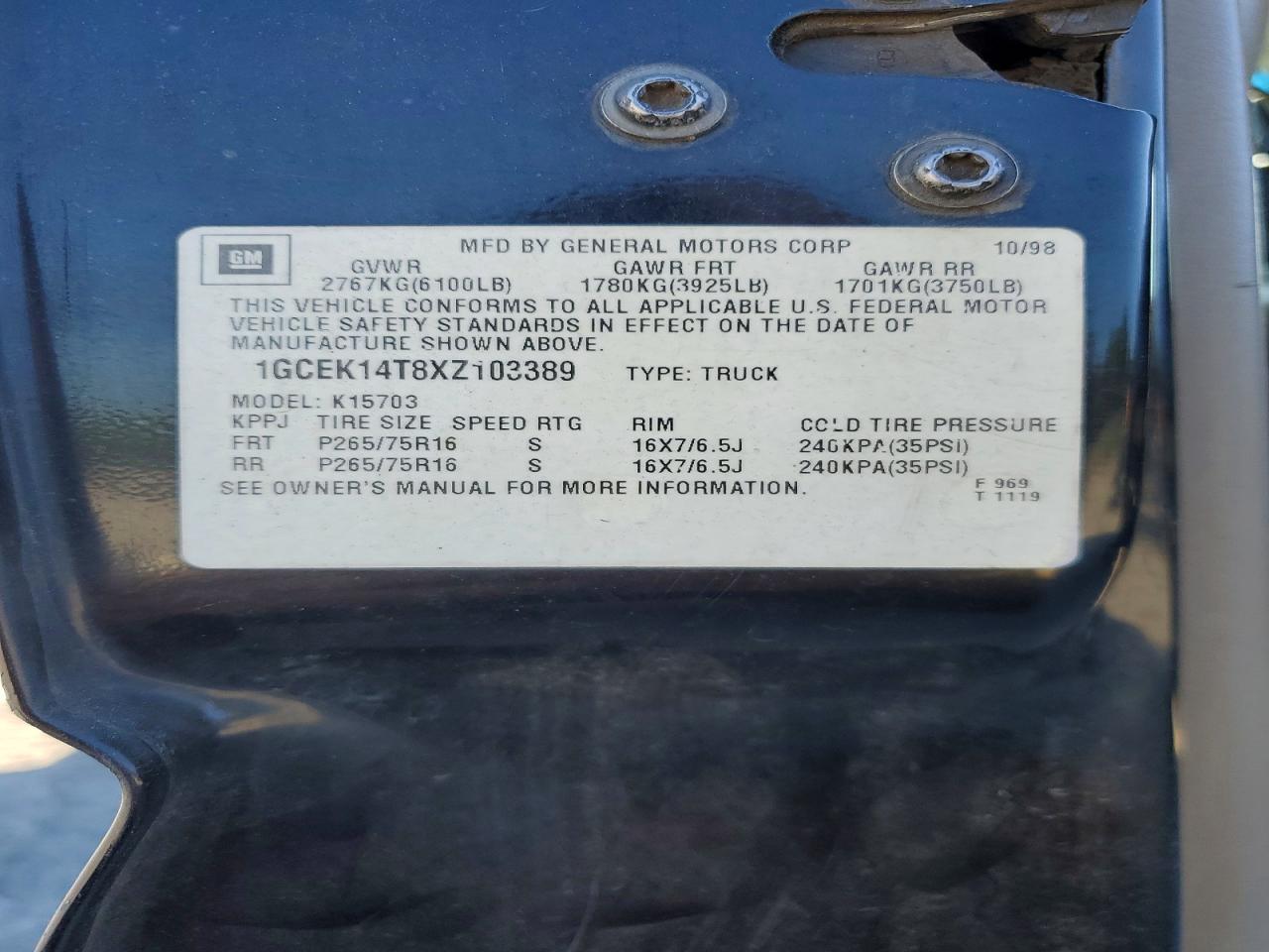 1999 Chevrolet Silverado K1500