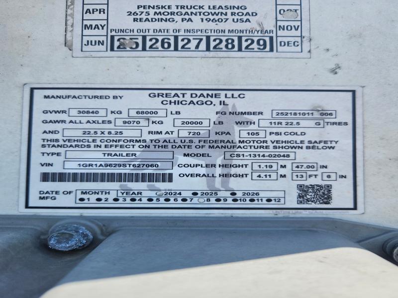 2025 Great Dane CS1-1314-02048 DRY Van Trailer