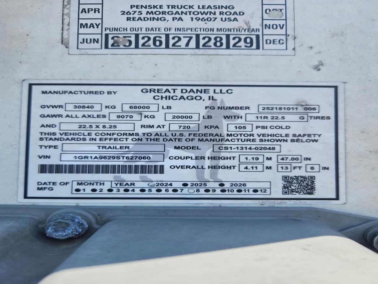 2025 Great Dane CS1-1314-02048 DRY Van Trailer