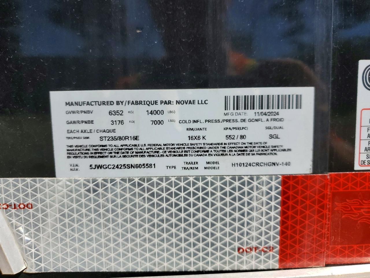 2025 H & H Trailers 2025 H & H H10124CRCHGNV-140 Enclosed Cargo Traile