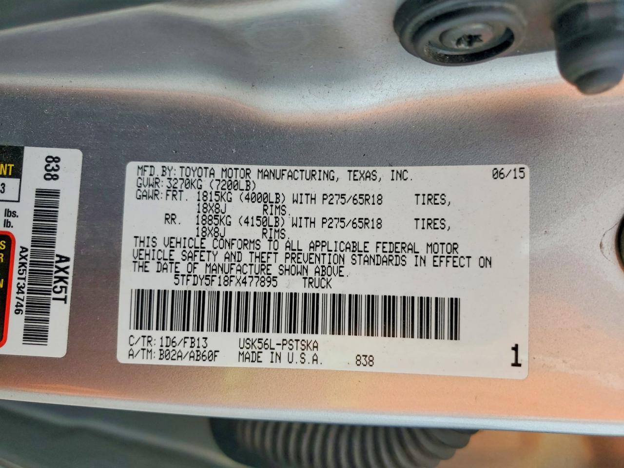 2015 Toyota Tundra SR5