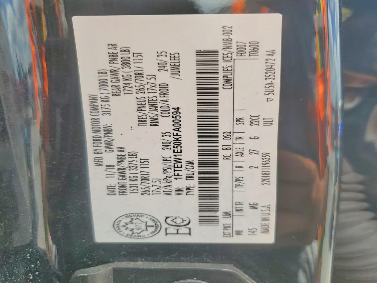 2019 Ford F150 XLT 4WD 5.0 V8 FFV Crew Cab