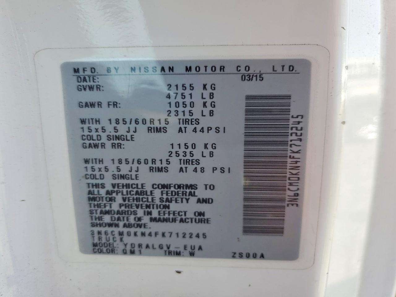 2015 Nissan NV200 SV