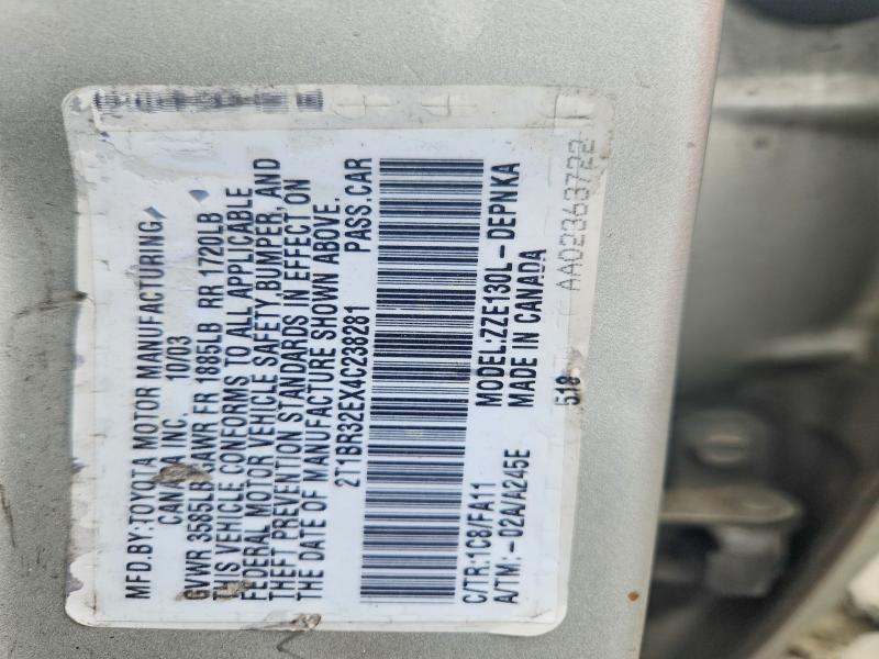 2004 Toyota Corolla le